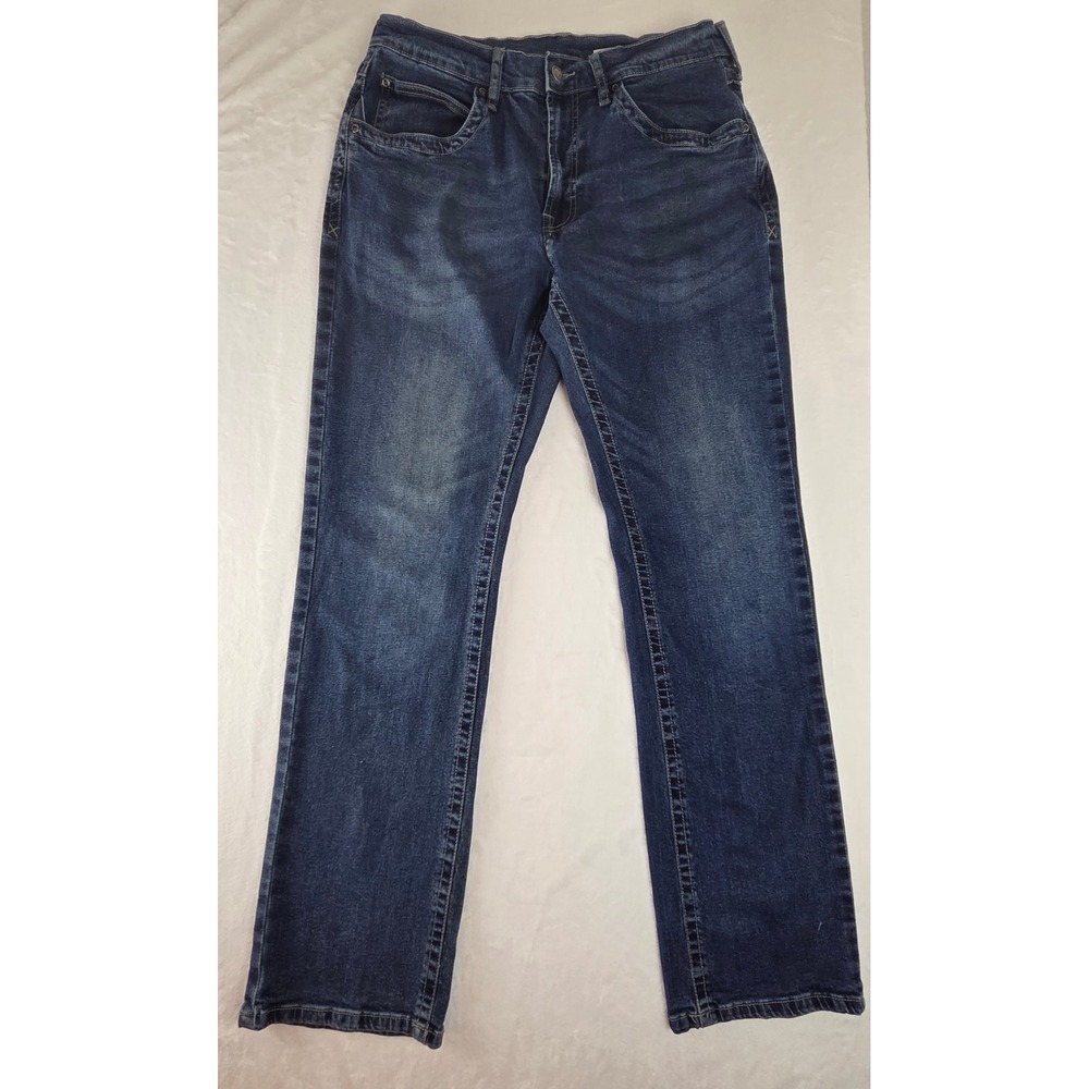 Berne Apparel Mens P622GRA Dark Wash Straight Leg‎ Work Jeans 34x34 Blue Denim